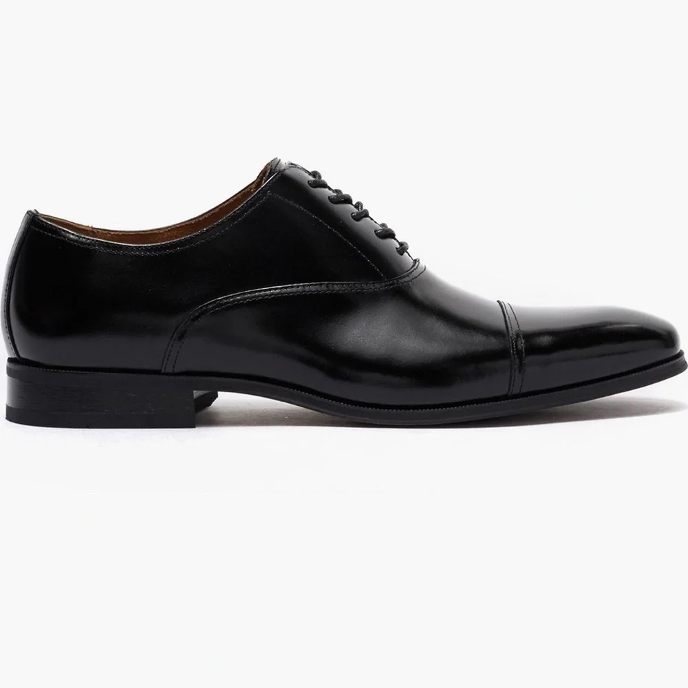 Men's Black Leather Dress Shoes